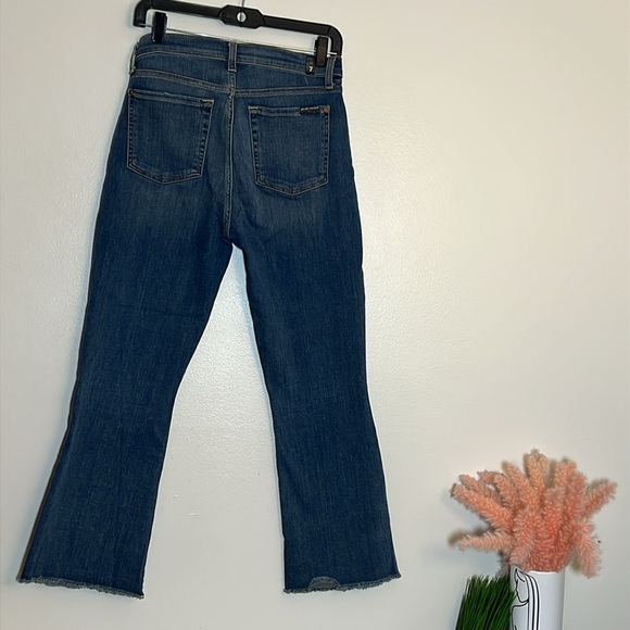 7 For All Mankind High Waist Slim Kick Blue Denim Jeans 28 - Picture 4 of 5